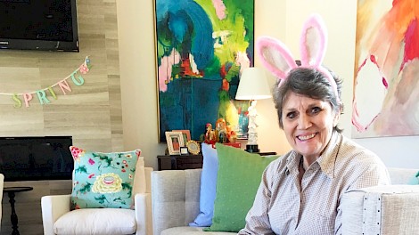 Patsy, who is lovingly known as “Gabby”, celebrating Easter 2019 with Amanda’s daughter, Avalene.