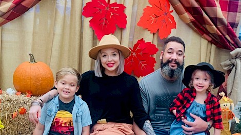Noble, Brittany, Nelson and Sunny visiting a pumpkin patch at the Shreveport Aquarium.