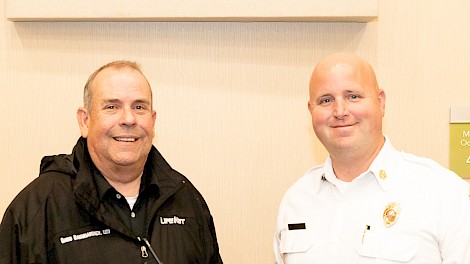 David Baumgardner and Fire Chief Eric Schlotter
