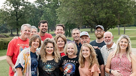 Back Row: Dr. Ed Eichler, Cathy Roeser, Randy Roeser, Andy Vance, David Palmer, Edward Eichler, Jimmy Roeser. Front Row: Gail Eichler, Erika Vance, Kathy Palmer, Carol Huffman, Paige Huffman, Haley Roeser