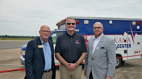 Texarkana, Texas Mayor Bob Bruggeman, Dr. Matt Young, Texarkana, Arkansas Mayor Allen Brown