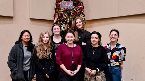 Back Row- Peyton Boyer, Hannah McElhiney, Front Row- Chloe Alzaga, Emma Tucker, Shea Phillips, Giselle Galvan, Allyson Smith
