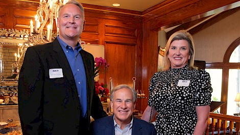 Dr. Matt Young, Governor Abbott, Cindy Young