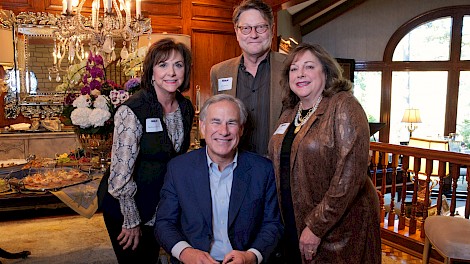 Governor Abbott, Deanna Craytor, Dr. Paul and Lynn Whitt