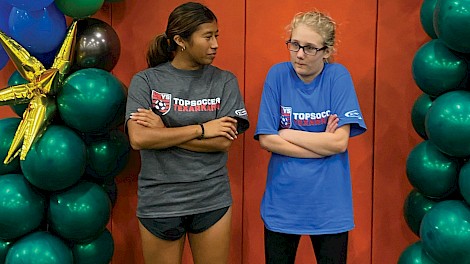 Texas High School volunteer Wendy Gabriel with a TOPSoccer Texarkana athlete. photo by Dearborn Drone Co.