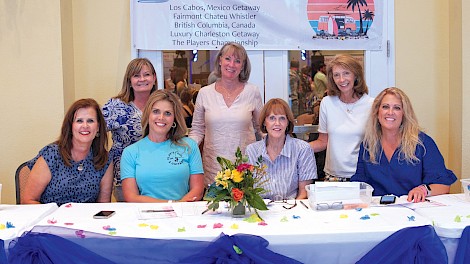 2022 VOLUNTEERS: Front—Stephanie Maddox, Lisa Henry, Debbie Schimming, and Laurie Booker. Back—Brenda Sutton, Lucy Sarrett, and Bonnie Lamb.