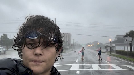 September 2022, in Punta Gorda, Florida—Inside the wall of Hurricane Ian,  just before they entered the eye of the hurricane.