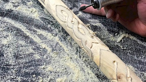Matt Cornelius filming a Dremel carving tutorial