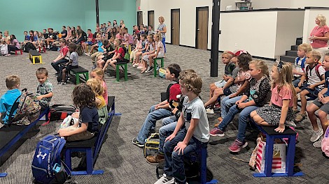 Legacy Homeschool Enrichment COOP students gathered for a day of learning activities.  photo by Legacy COOP