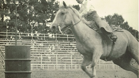Marilyn as a little girl riding Skylight at the Spring Lake Park Arena in Texarkana, Texas.