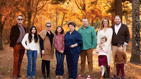 The Mobley family (L-R) Richard Seymour, Amelia Mobley, Helen Mobley, Madeleine Mobley, Julia Mobley, Matthew Mobley, Mary Elizabeth Mobley, Margaret Mobley, Philip Mobley, and William Mobley photo by Cristi Hoyt