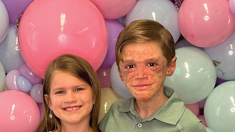 In 2024, Austin and his sister Addyson attended the joyful Easter service at First Baptist Church in Wake Village.