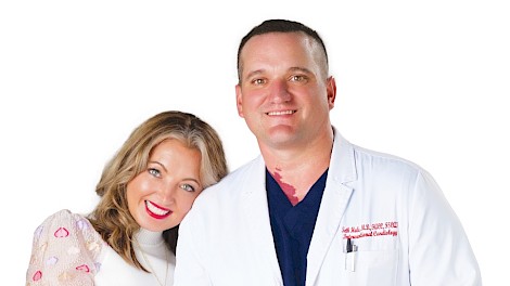 Vonnie Hale with her husband of 17 years, local interventional cardiologist Dr. Seth Hale. Vonnie’s Top courtesy of Lindsay Kate Designs, and Pants courtesy of Dillard’s. photo by Matt Cornelius
