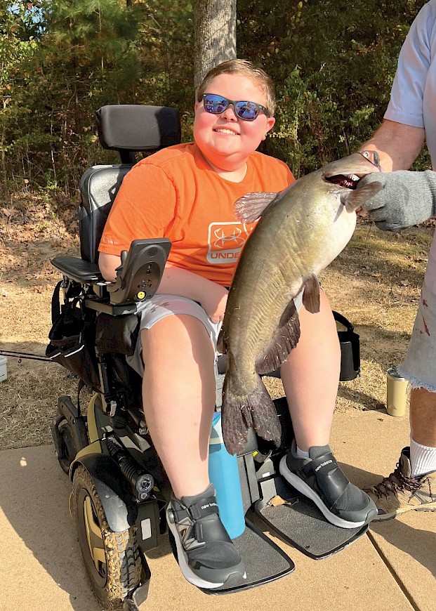 Carter Spinks enjoys fishing with Pleasant Grove Anglers, an outreach program for kids who want to experience the sport. Photo courtesy of PGISD