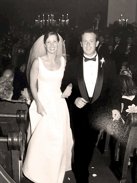 Darrah and Jeffrey McGuire on their wedding day, March 16, 1998. Their daughter Grace honored their love story by wearing her mother’s dress on her wedding day.