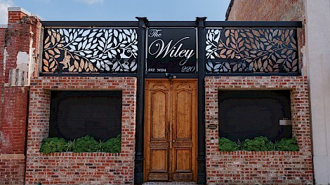 Facing Broad Street, The Wiley 220 features a custom steel design by P&C Fabrication and Coating, Inc.