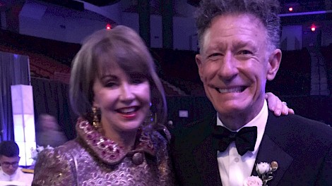 Judy Kelley Morgan with Lyle Lovett at Texas A&M University in 2015, when Lovett received the Distinguished Alumnus Award.
