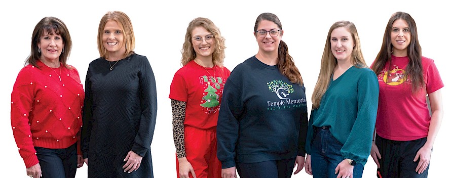 (L-R) Temple Memorial Pediatric Center CEO, Sandy Varner; Marketing Director, Gina Parish; Behavioral Health Therapists: Jordan Allen, RBT; Melissa Reddin, RBT; Allison Rea, BCBA; and Christina Murray, RBT. Photo by Matt Cornelius
