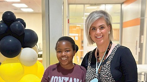 Kylee with Kacey Jenkins, Texarkana ISD’s  Coordinator for Special Education, who has taught and supported her throughout her school journey.